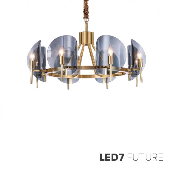 Fontana Arte - Concave Lucite Disk Chandelier